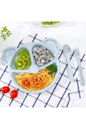 Star Babies Eco Friendly Bear Plate Set - Blue