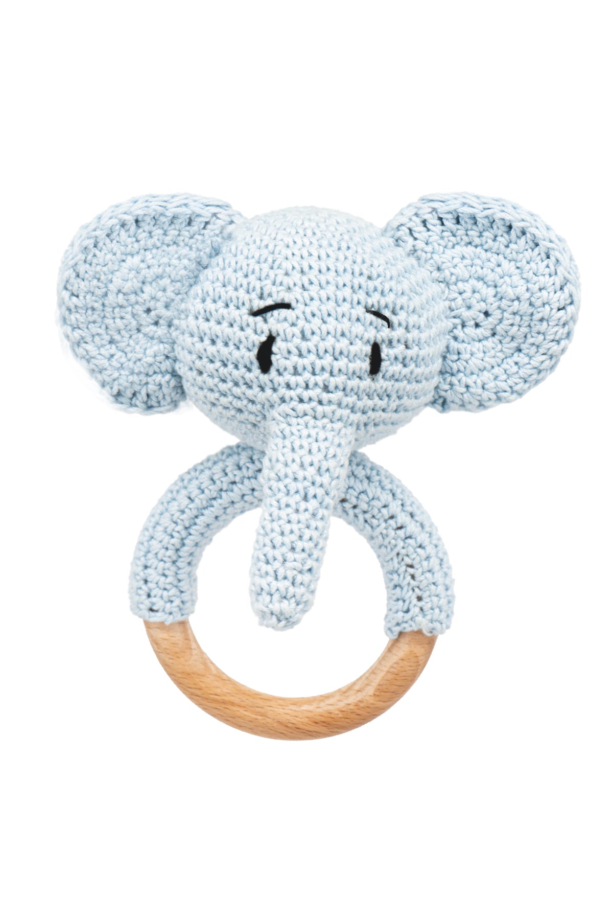 MOON Handcrafted Crochet Ring Rattle Toy-Elephant