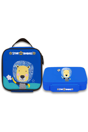 Star Babies - Star Babies Brave Lion Bento Lunch Box with 4 Compartments, BPA Free, Leak-Proof with insulated Lunch Bag
