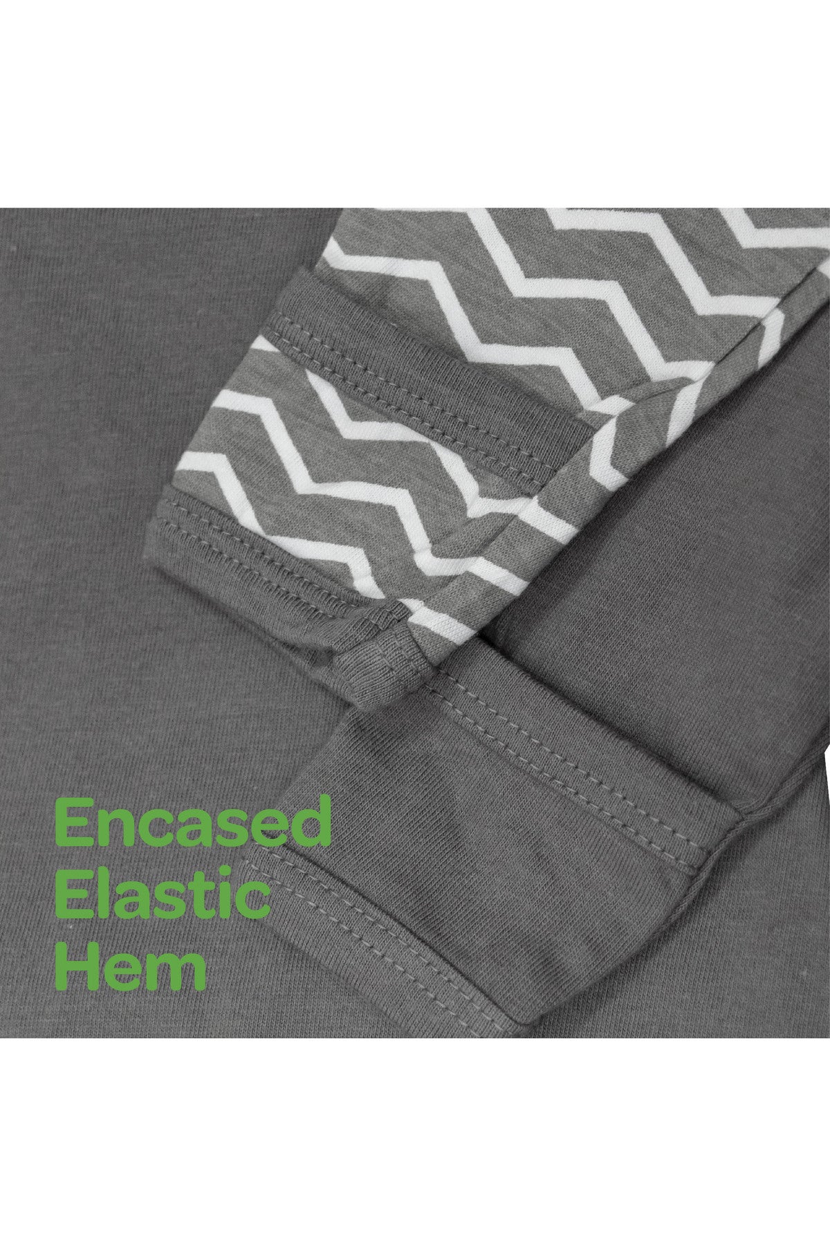 MOON Sleep Gowns- Pack of 2, full sleeves with foldover Cuffs with elastic bottom hem -Grey and Stripes Print"