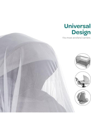 MOON Universal Stroller Mosquito Net, Breathable Mesh Net- for Stroller-White