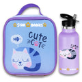 Star Babies  Cute Cat Themed Bento Lunch Bag , Toddler-Friendly, 3 Years+, Easy to clean -with 500ml Stainless Steel Water bottle