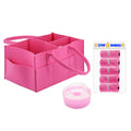 Star Babies Pack of 3 (Caddy Diaper Organizer, Scented Bag Pack of 5 (75bags), Powder Puff Pink)