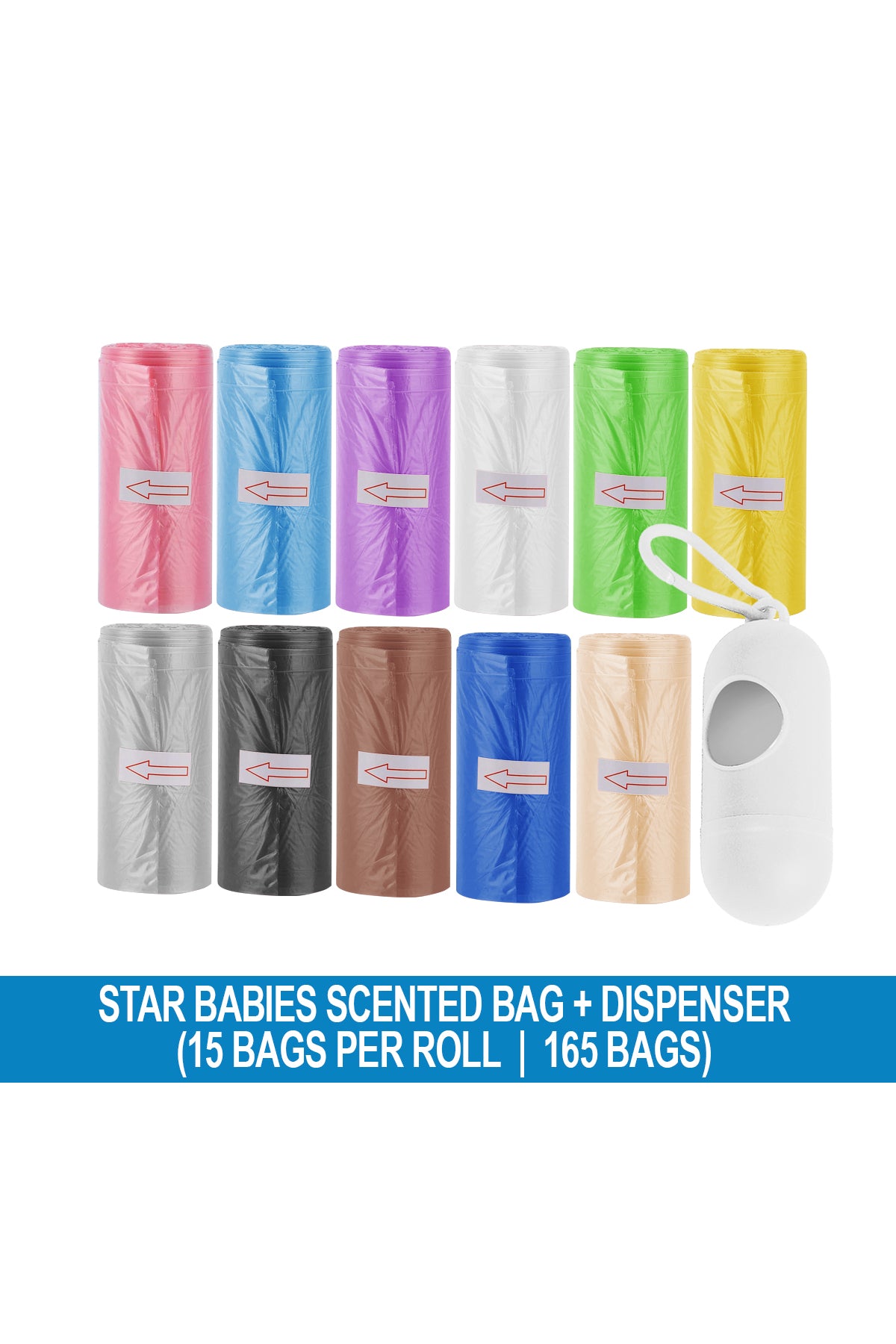 Star Babies - Scented Bag - 11pcs - 165 BagsWith Dispenser - Rainbow
