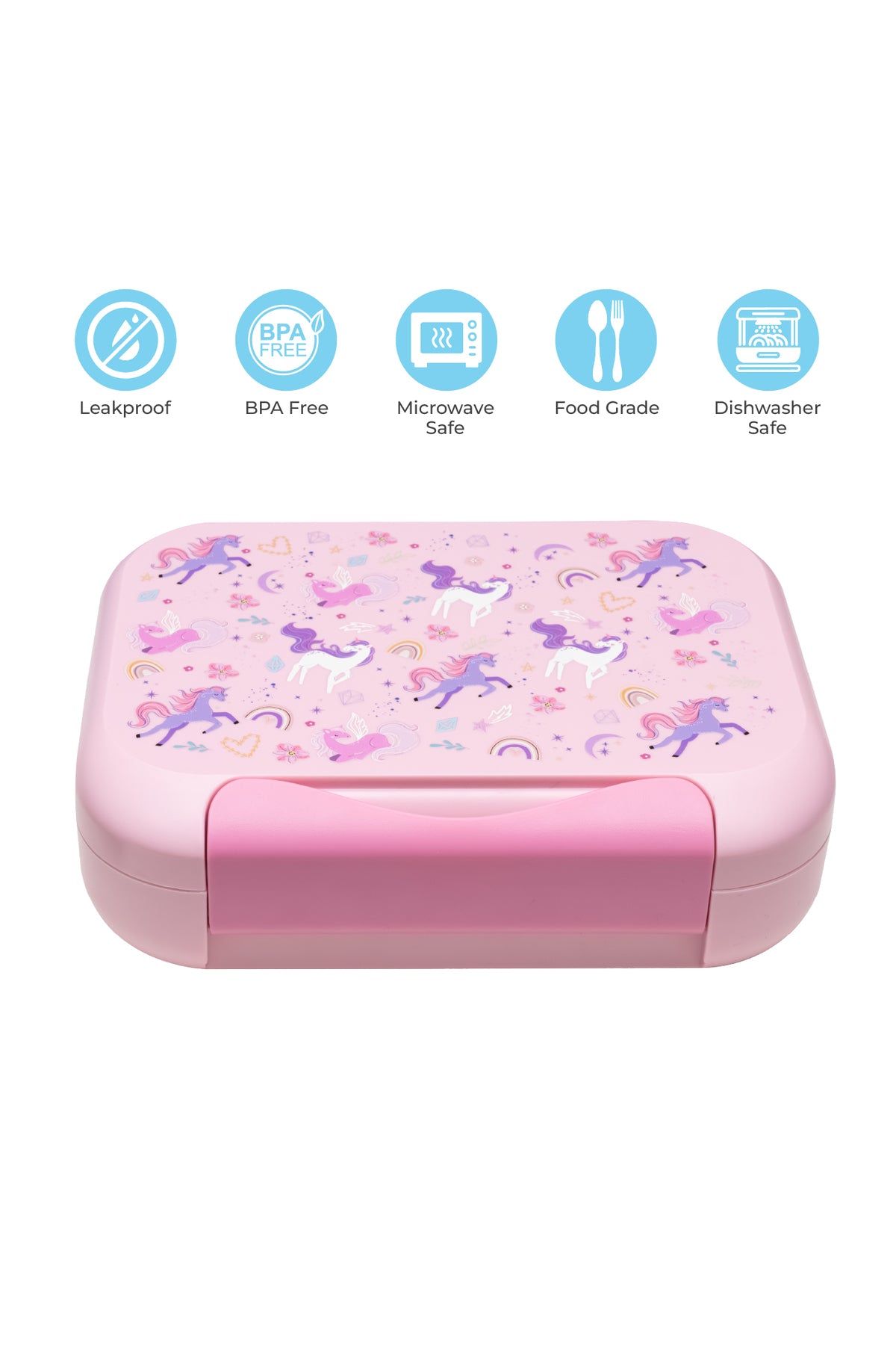 MOON Bentoza Kids Lunch Box –  Leak-Proof Compartments,Microwave Safe,for Toddlers Ages 3–6 -Unicorn