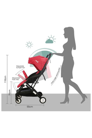 MOON Travel-Lite  - Cabin Stroller,Fire Red