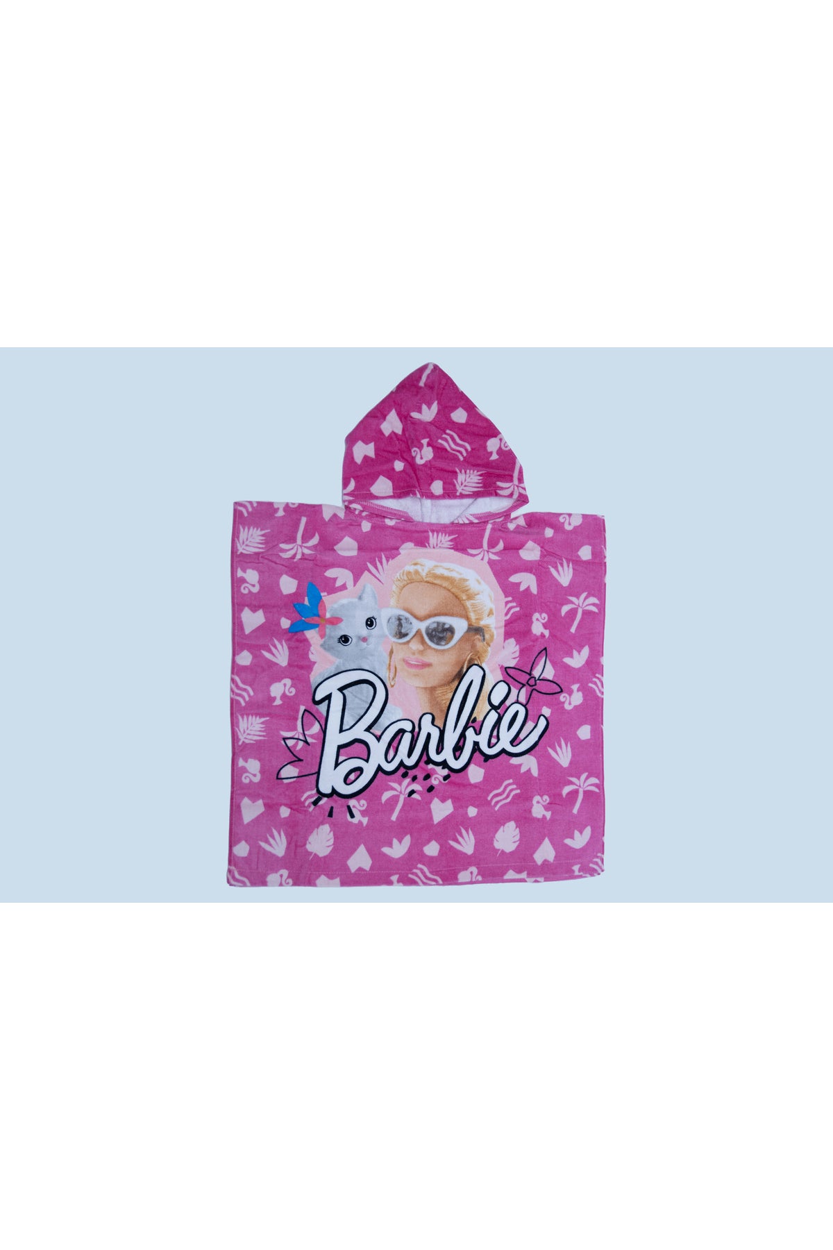 Barbie Poncho Towel For Girls – Soft & Absorbent Hooded Bath Towel – Kids Size – Pink