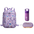 Star Babies - School Bag 9.84-inches, Water Bottle 300ml & 2 Compartment Lunch Box - Lavender