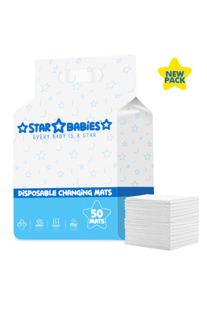 Star Babies - Disposable Changing Mat - Pack of 50 - White