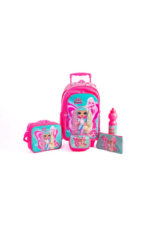 My Little Pony 5-In-1 School Set – 18" Trolley Bag, Lunch Bag, Pencil Case, Water Bottle & Lunch Box – Pink