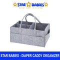Star Babies Lightweight Diaper Caddy Organizer - Grey