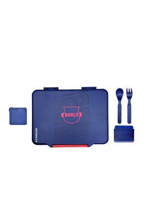 FC Barcelona Lunch Box for Boys, Children & Adults, BARCA Football 1300ml Leak-Proof 5-Compartment Bento Lunch Box for Kids with Cutlery & Sauce Container, BPA-Free Food Container for School, Office & Daily Meals