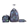 MOON  3 in 1 Kids Trolley Set   - (18-Inch) Premium Kids School Bag with Lunch Bag & Pencil Case-Black