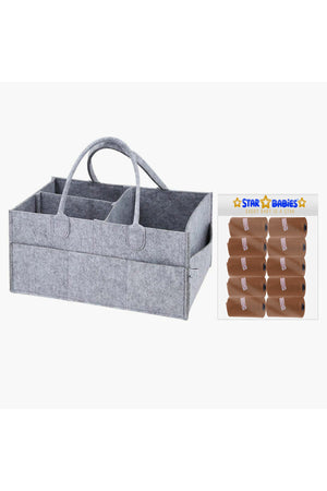 Star Babies - Caddy Diaper Bag with Scented Bag - 10pcs - Grey/Brown
