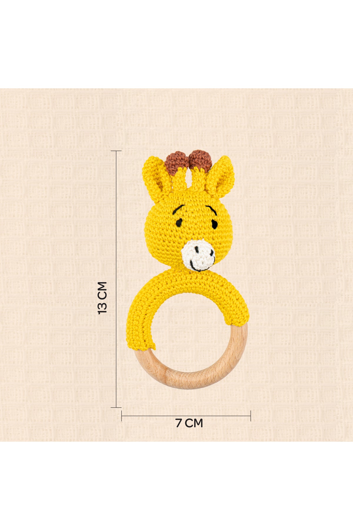MOON Handcrafted Crochet Ring Rattle Toy-Giraffe