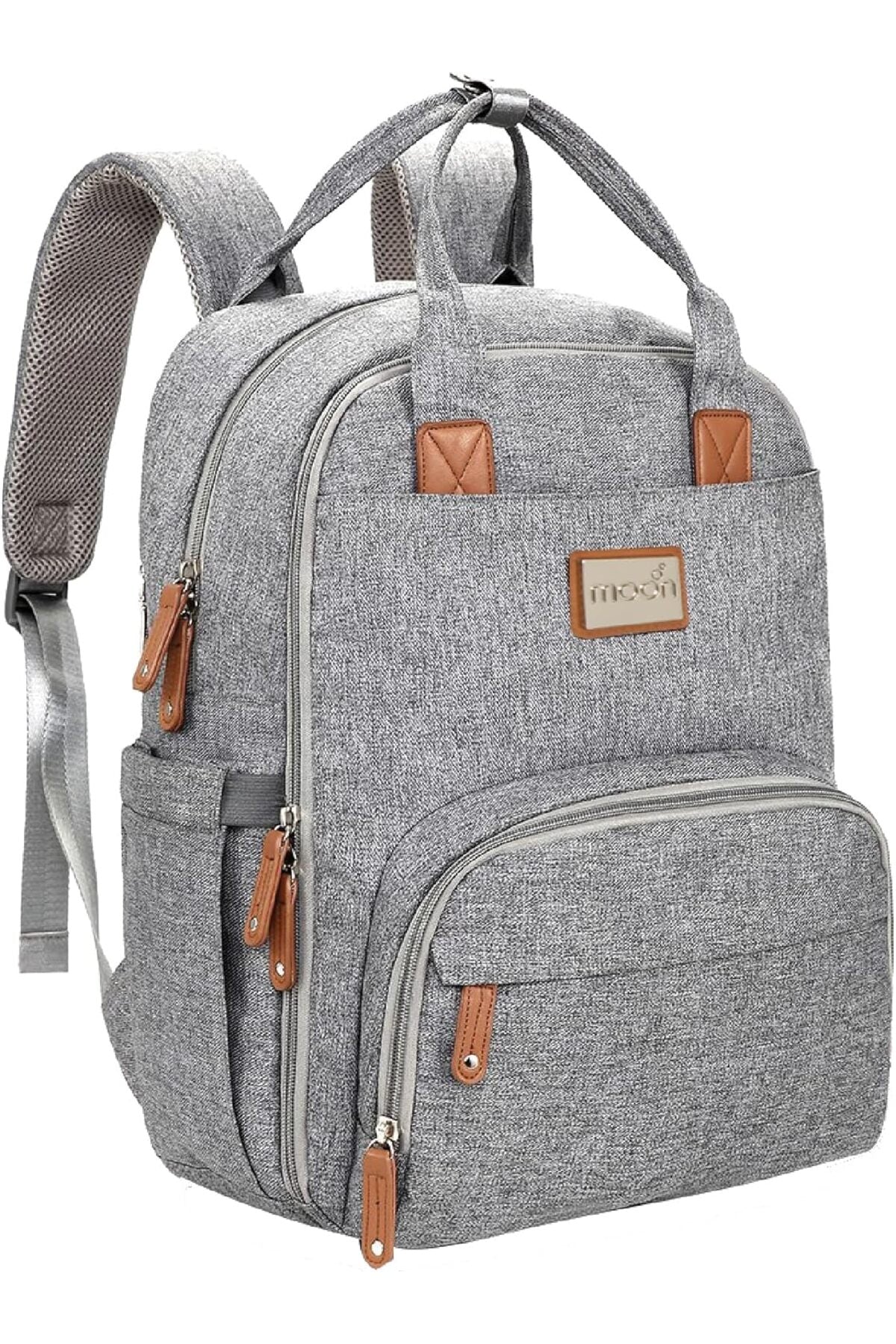 MOON NUTRA Diaper Backpack - Grey Melange