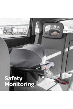 MOON Baby Back Seat Mirror - Universal Fit, Anti-Slip, 360-Degree -Grey