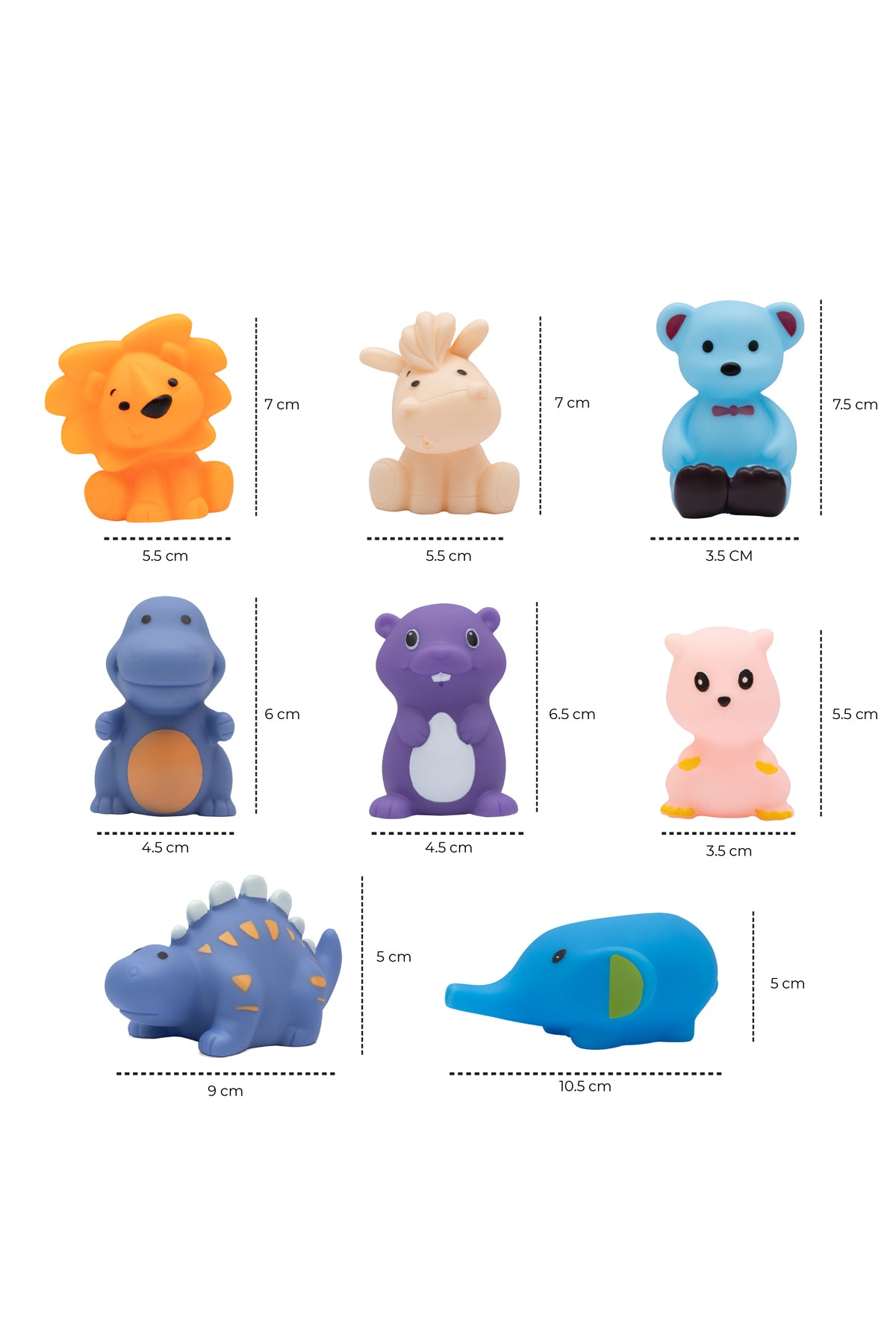 Moon  Splash and Play Baby Bath Toys with Squeaker for Toddlers -Pack of 8