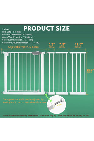 Star Babies - Auto Close Baby Safety Gate - 75-84 cm