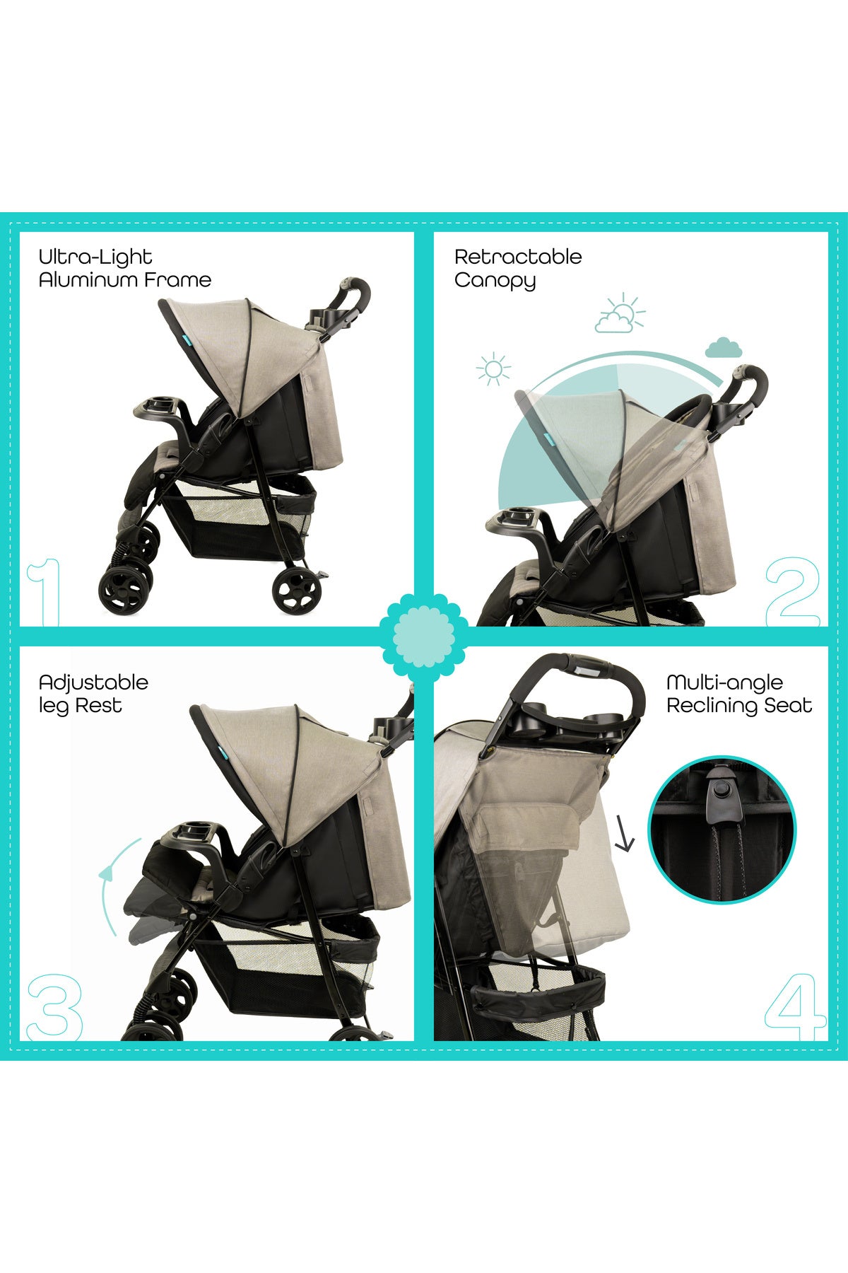 MOON Metro Urban Baby Stroller -Grey