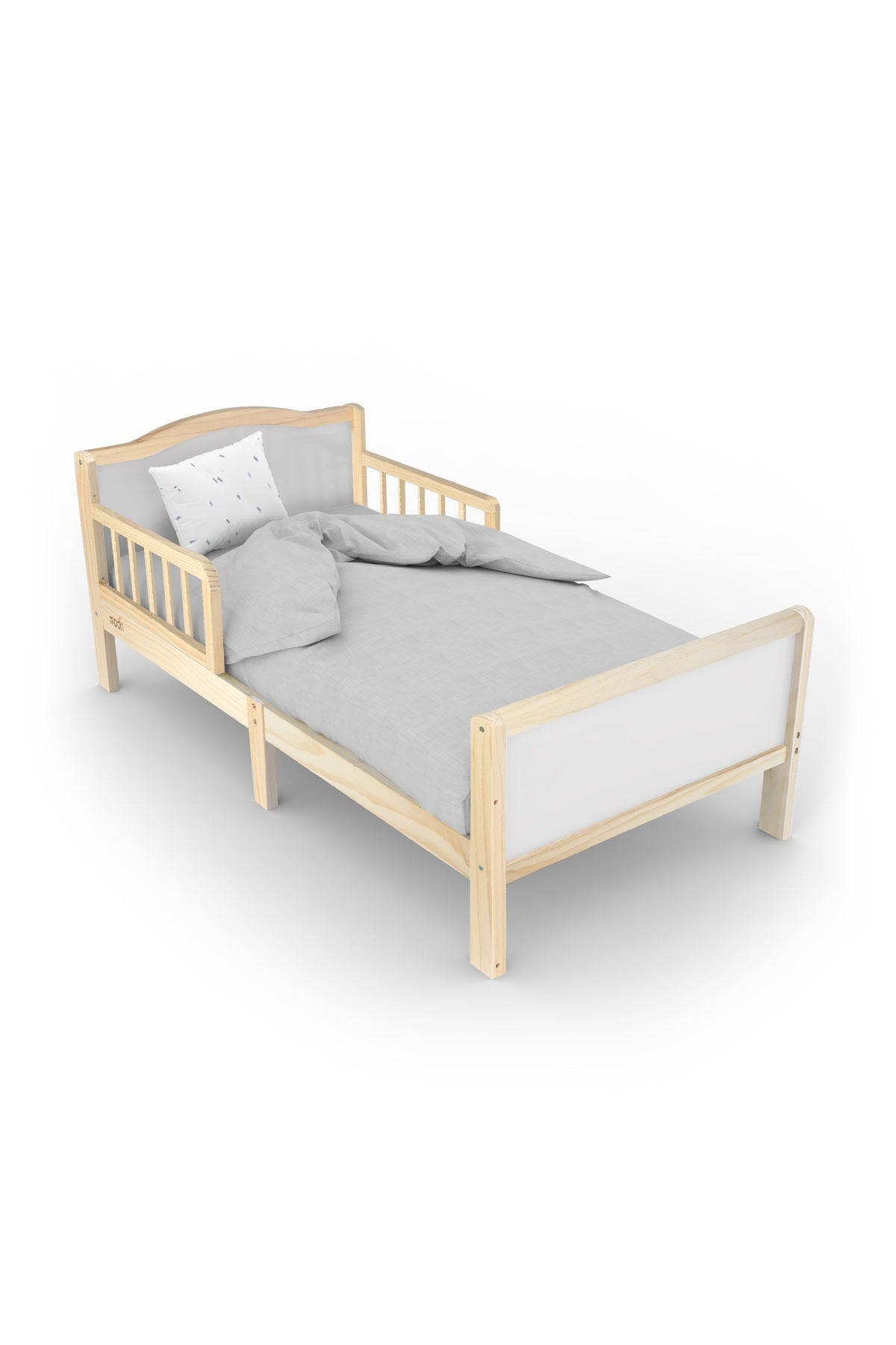 MOON Wooden Toddler Bed(143 x 73 x 60)-Natural wood
