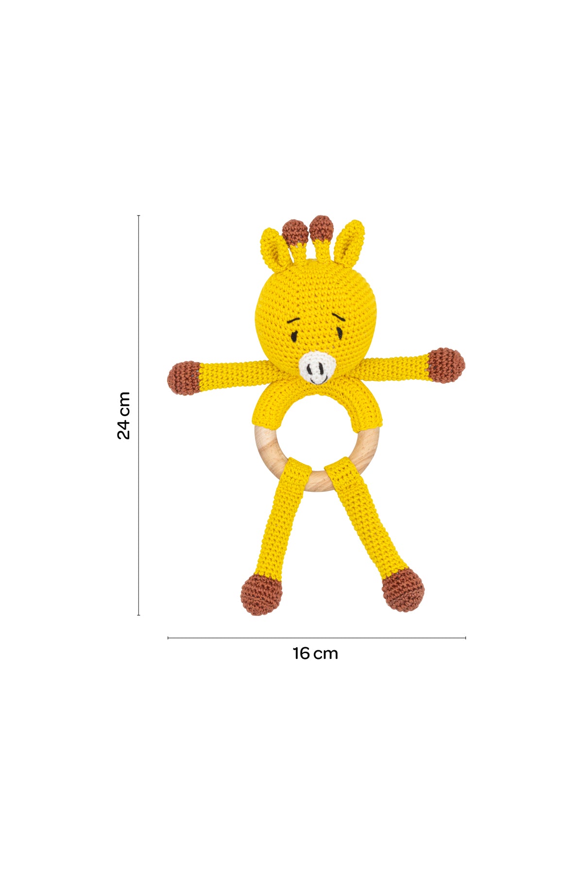 MOON Handcrafted Crochet Toy with Cuddle Ring -Giraffe