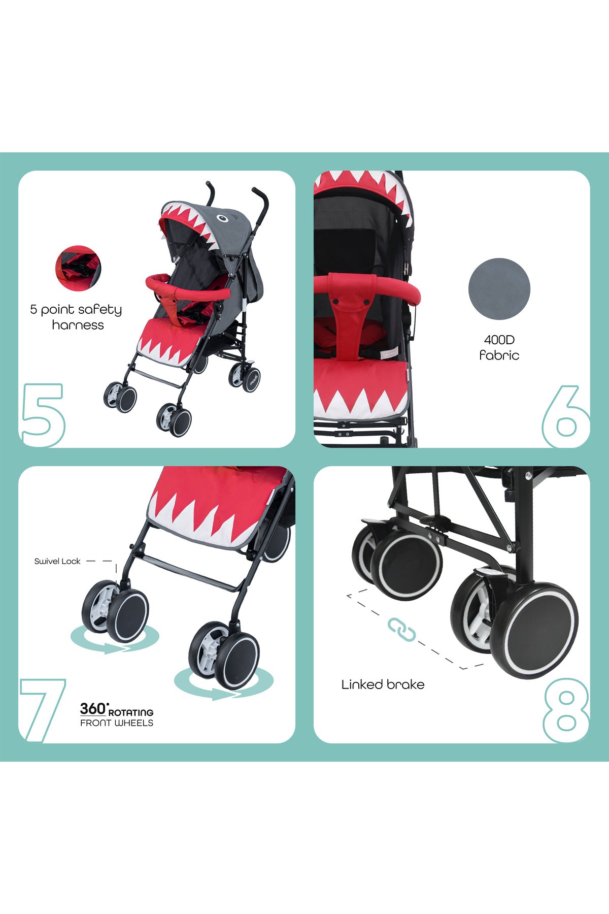 MOON Safari - Stroller Character - Shark