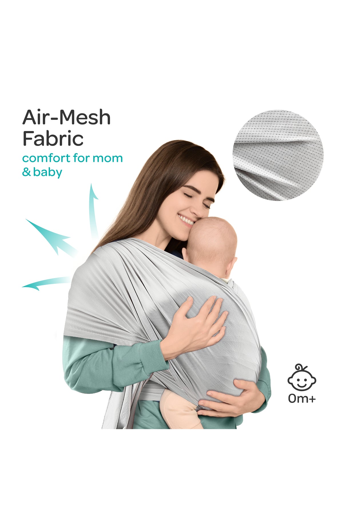 MOON KaryGo Baby Sling Carrier-Light Grey