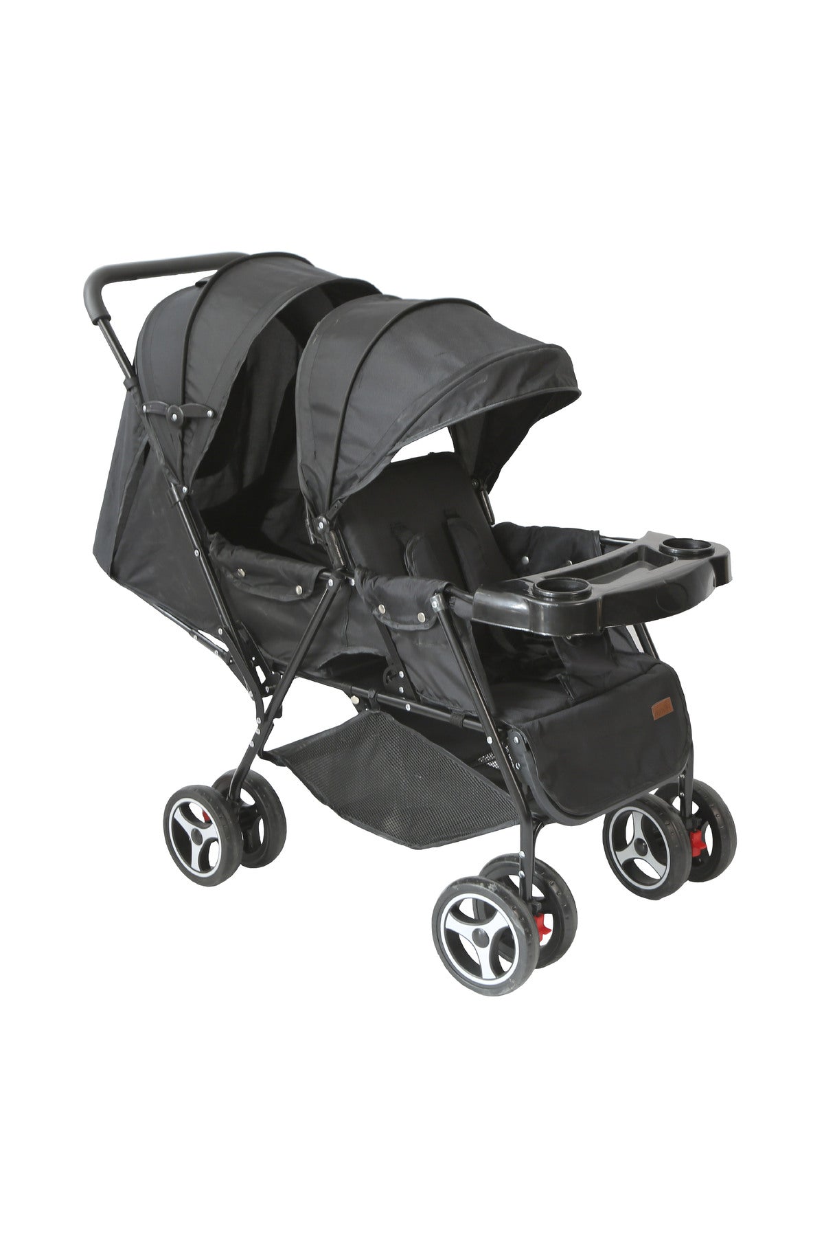 MOON Magnum Tandem Easy Fold Twin Travel Stroller,Black