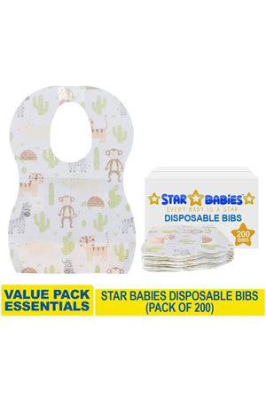 Star Babies Disposable Bibs - 200 Pieces