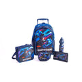 Batman 18" Trolley Bag Set With Lunch Bag, Pencil Case, Water Bottle & Lunch Box – Dark Blue