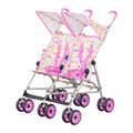 MOON Jet Plus  Twin Buggy Lightweight Travel strollers -Umbrella Fold- up to 30Kg,6m+ -Pink