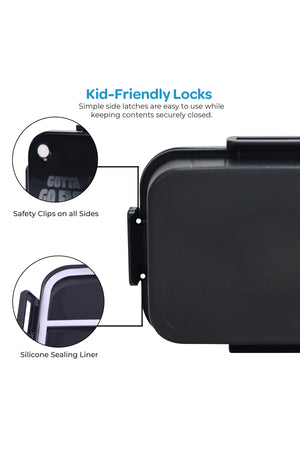 MOON Kids Lunch Box | PP + Stainless Steel Insulated Tiffin Box | Leak-Proof, BPA-Free, Durable School Lunch Box for Boys & Girls | Easy Open Clips | Food Safe Eco-Friendly Kids Meal Box