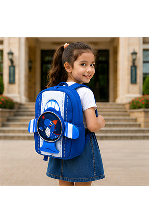 Cocobee – Aeroplane Style Dinosaur Printed Backpack For Boys – Blue