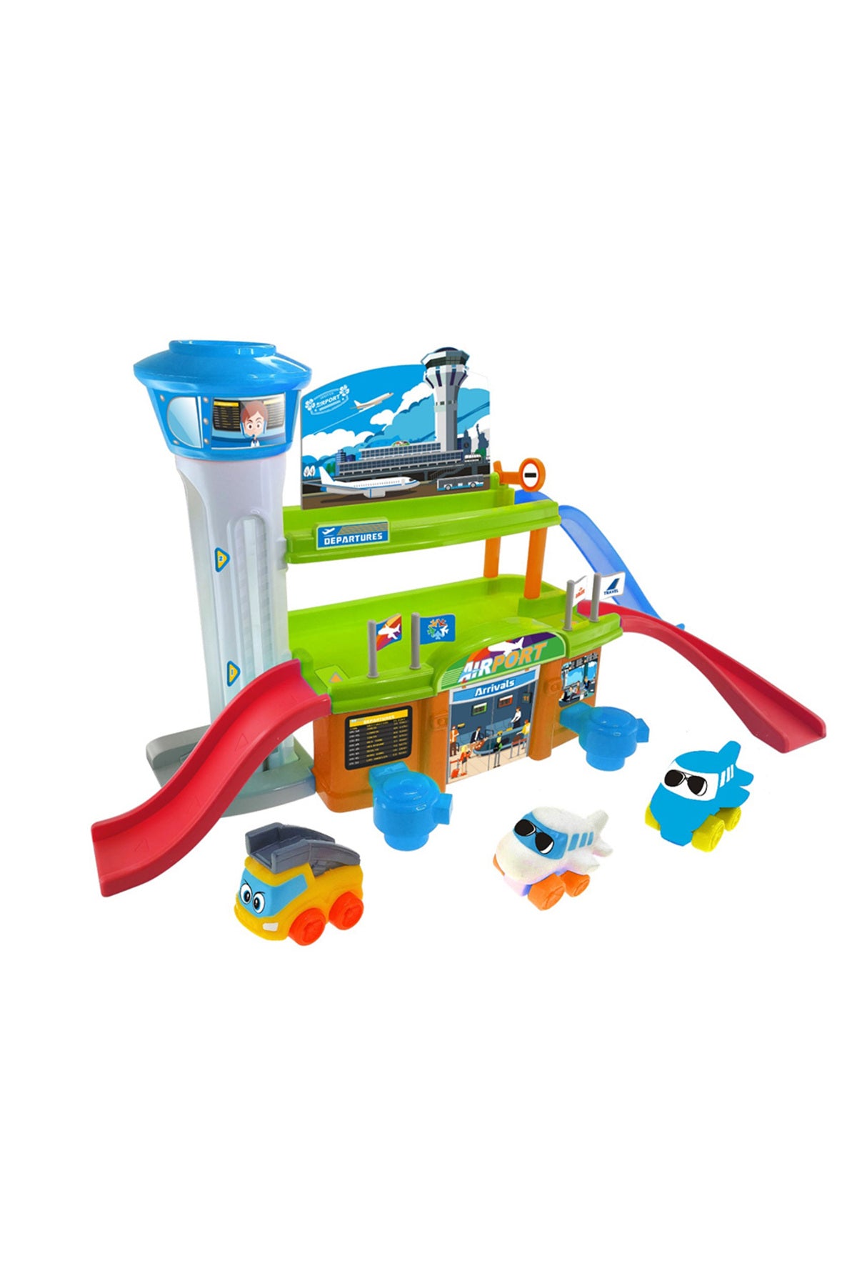 Little Learners Airport Playset - Realistic Pretend Play Toy with Vehicles