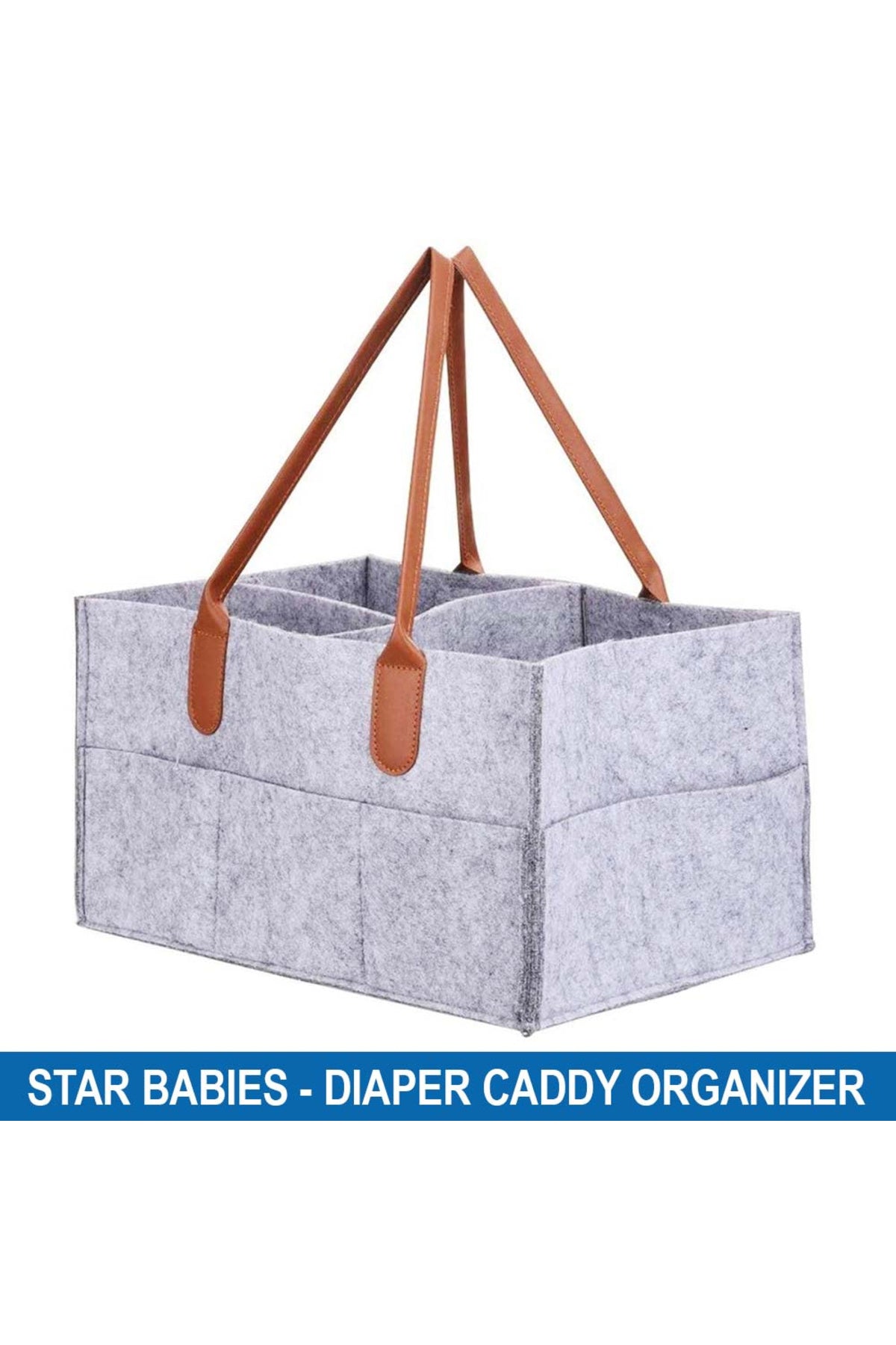 Star Babies Diaper Caddy Organizer - Grey, Piece Of 1