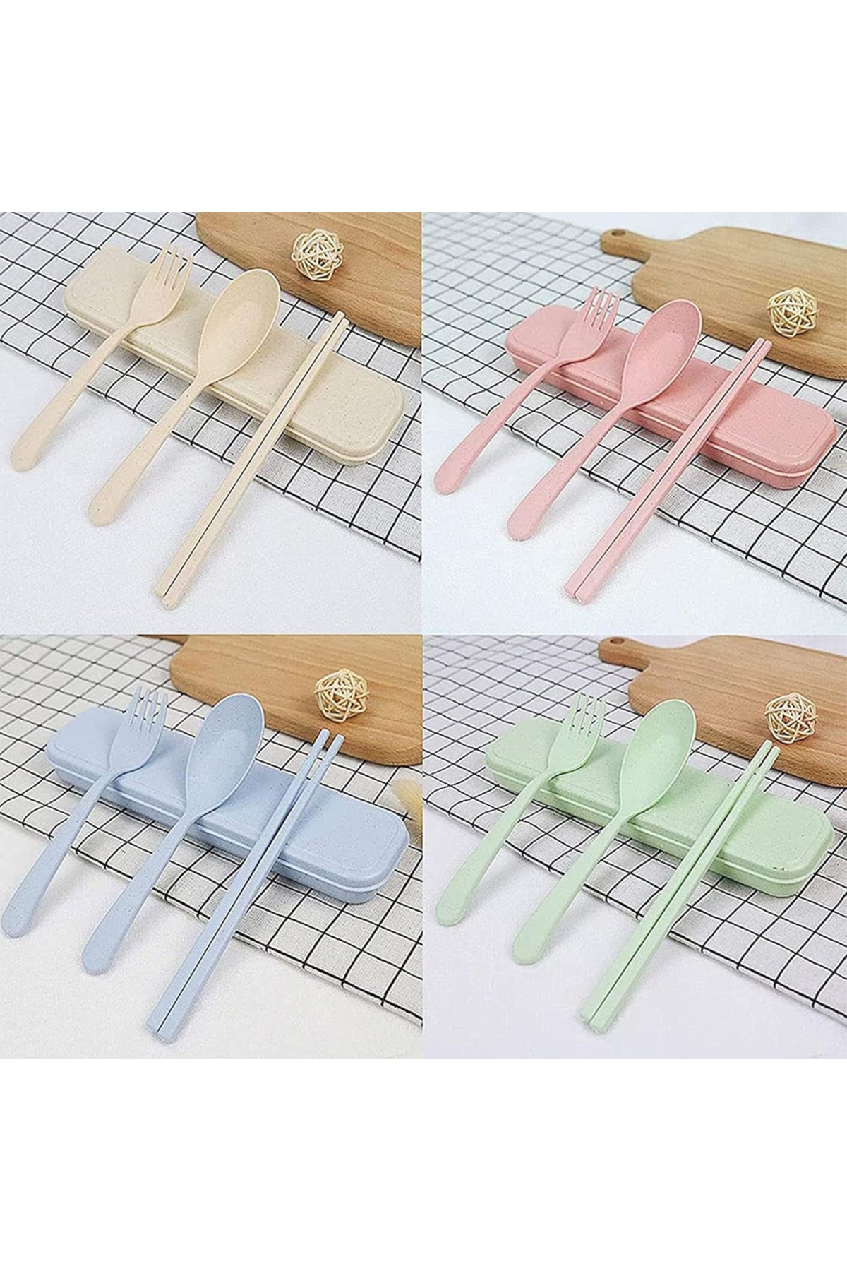 Star Babies combo -   Fruit picks (10 pcs) with organic cuttlery set Blue