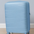 W.O.K 20" Lightweight Hard Shell Cabin Trolley – Polypropylene Luggage With Spinner Wheels & Number Lock – Blue