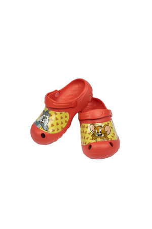 Tom & Jerry Kids Clogs -Lightweight & Comfortable Slip-On Footwear For Boys- Red