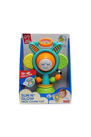 Little Learners Sun N’ Glow Highchair Toy - Suction Cup, Spinning & Light-Up, Sensory Development, 6M+