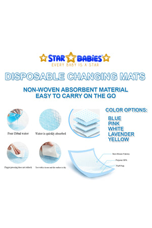 Star Babies Disposable Changing Mats - 20 Pieces