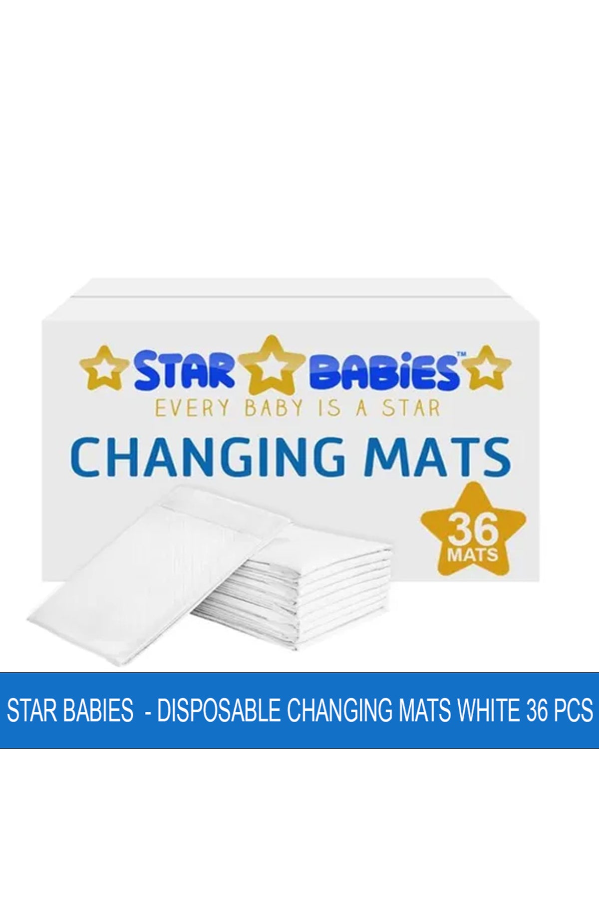 Star Babies Disposable Changing Mats White - Pack of 36