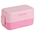 MOON Fiesta Kids Two-Tier Bento Lunch Box – BPA-Free, Leakproof, Stackable with Spoon & Seasoning Box  -Pink
