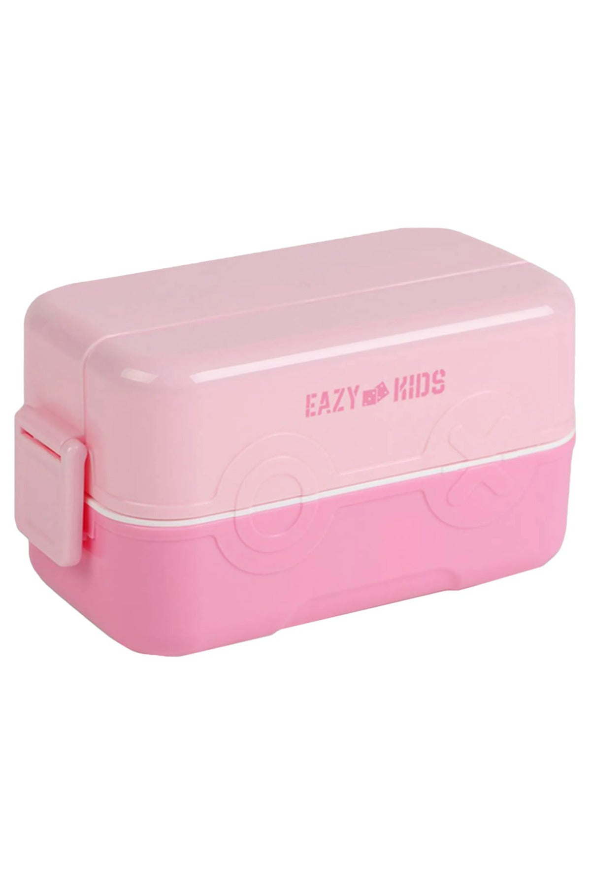 MOON Fiesta Kids Two-Tier Bento Lunch Box – BPA-Free, Leakproof, Stackable with Spoon & Seasoning Box  -Pink