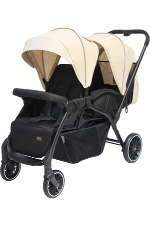 MOON Dois - Twin Stroller - Beige, Twin Baby Stroller Pram