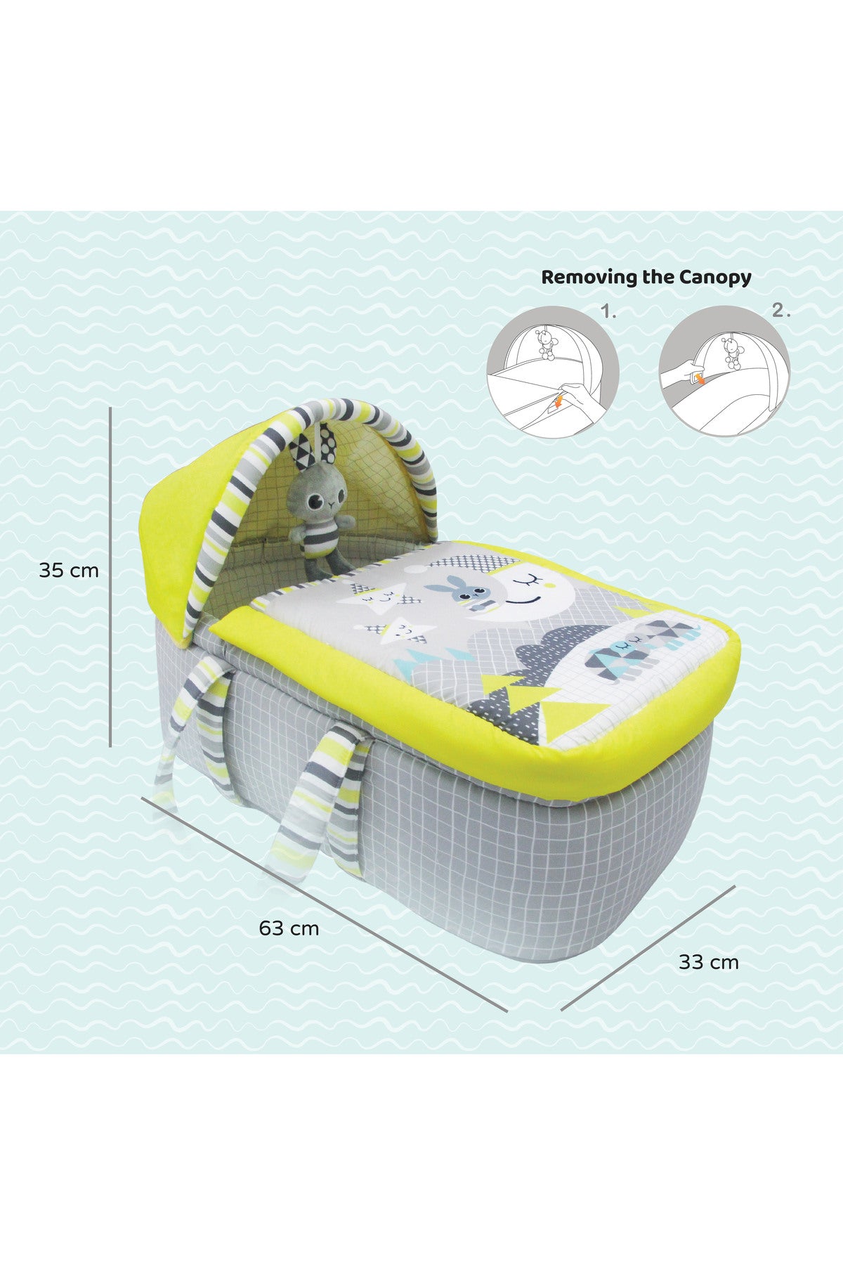 MOON A good night moses basket-Yellow