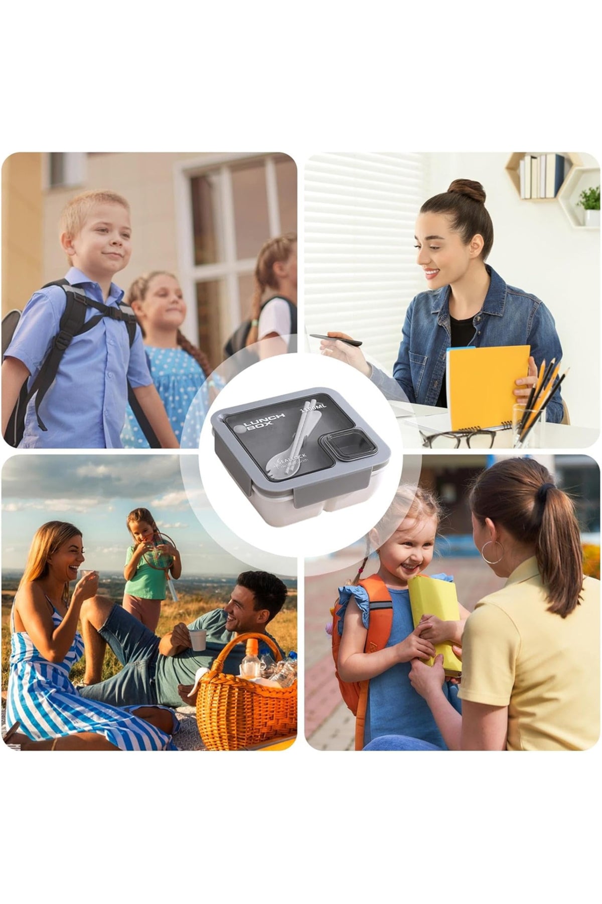 Star Babies 3-in-1 School Lunch Combo – Insulated Lunch Bag, Leak-Proof Bento Lunch Box, and  Stainless Steel Mini Food Jar Set for Kids, Toddlers & School