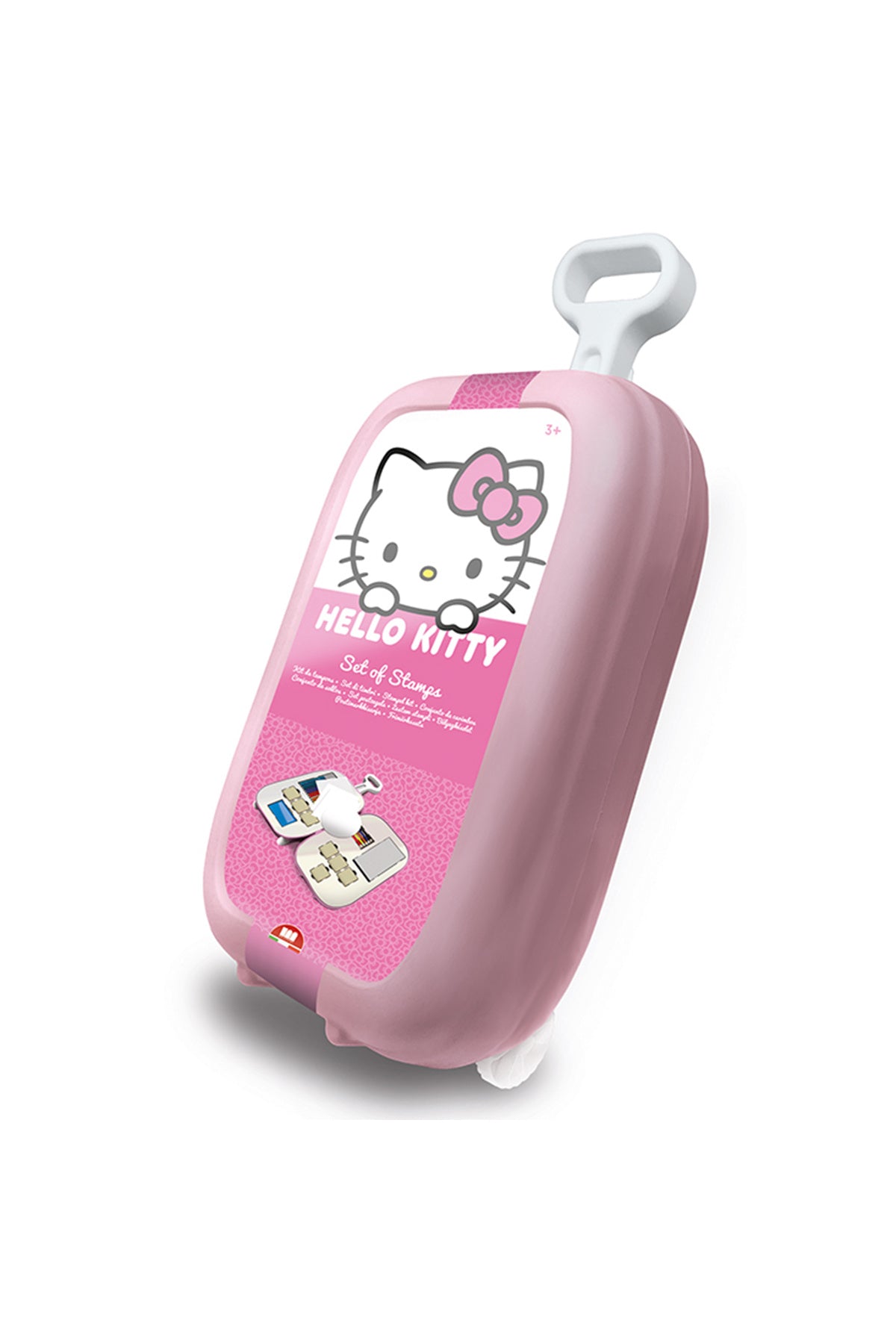 Multiprint Hello Kitty Art Trolley – Kids Drawing Set with 18 Washable Felt Pens, 7 Stamps, Ink Pad, 5 Colored Pencils, Stickers & Activity Book – Wheeled Craft Kit with Extendable Handle