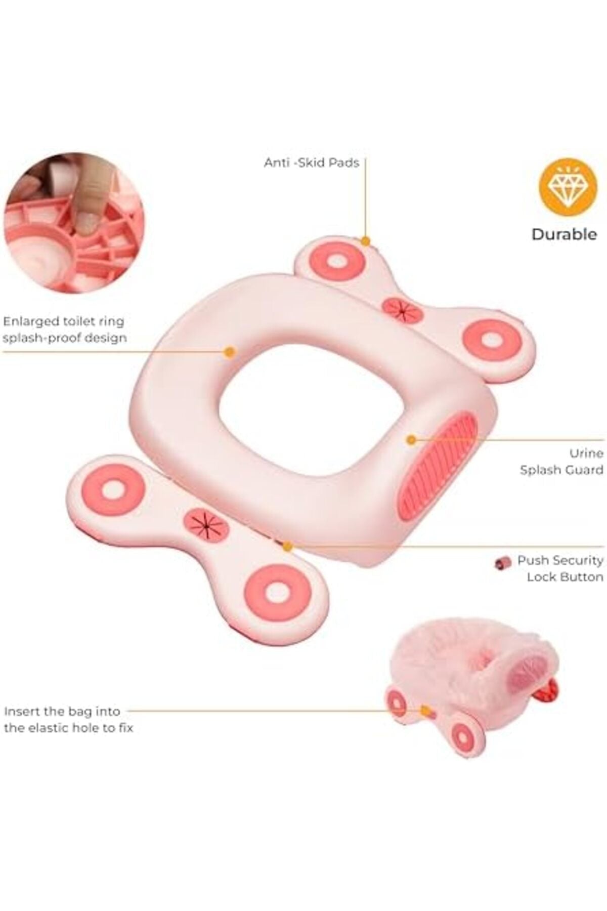 MOON Travel Baby Potty Seat-Pink