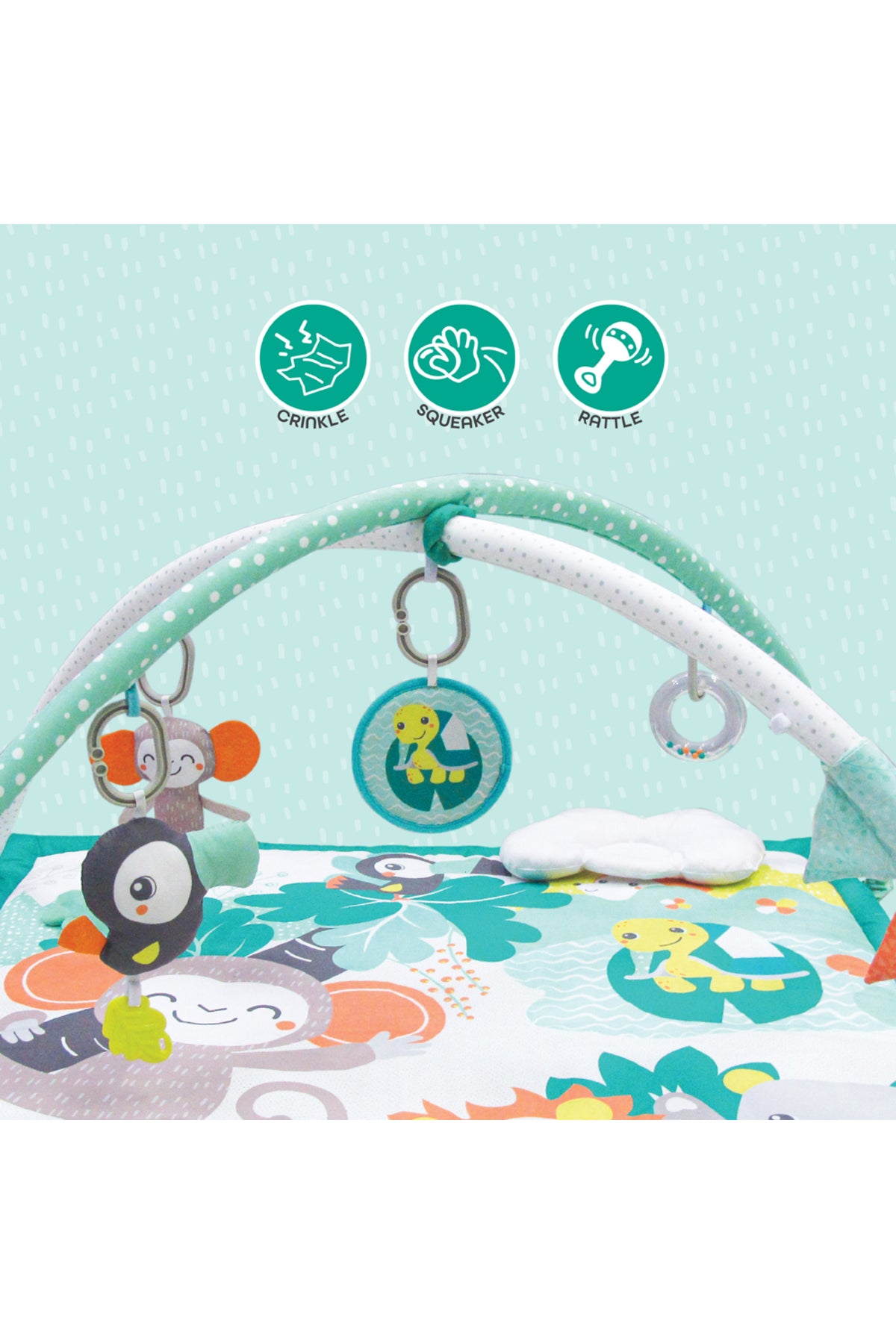 MOON Jungle Friends play mat Om+, Baby playmat & Activity Gym
